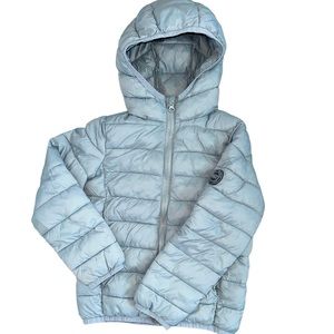 Grey Quilted Hooded Coat Size 6Y